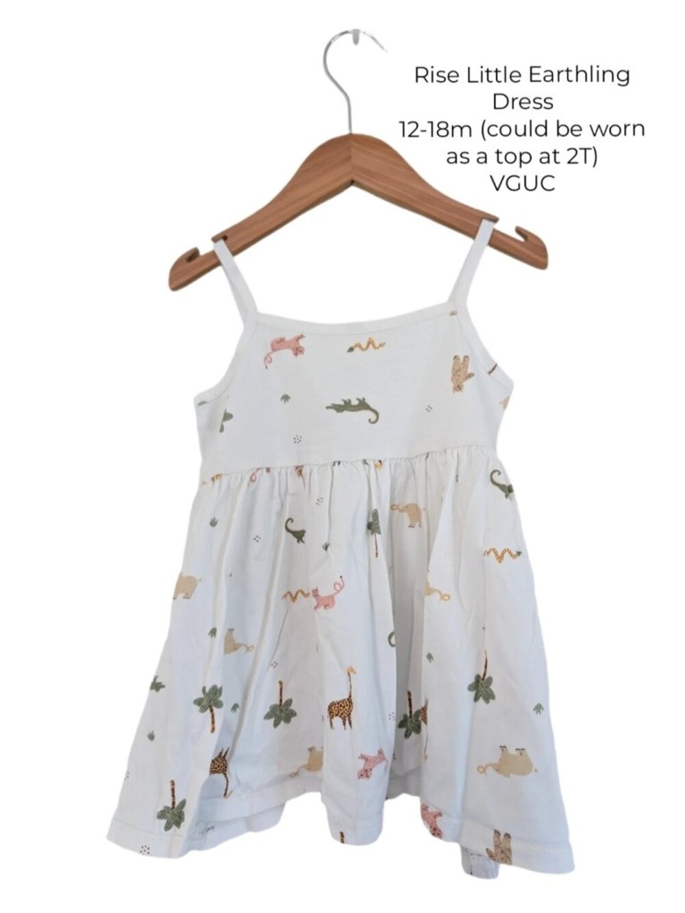 Rise Little Earthling Toddler Dress 12-18m |‎ Animal Print